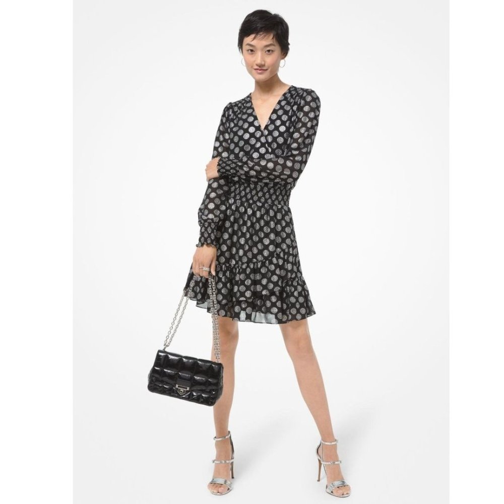 Michael Michael Kors Ruffle Wrap Mini Dress Plus Size - Picture 4 of 6